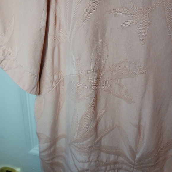 Caribbean Joe Woman Blouse Top Short Sleeve Size 1X Peach - Picture 8 of 8